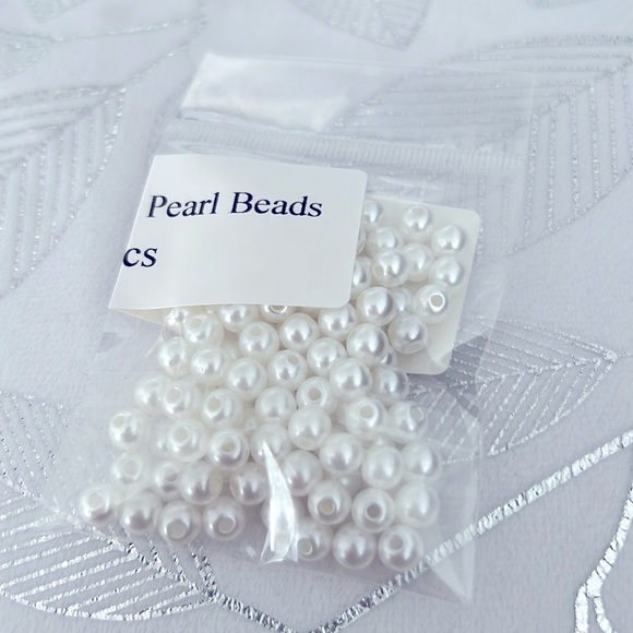 🆕 NEW 100 pcs 6 mm White Pearl Beads Perles lustrées blanches Round - Picture 16 of 16